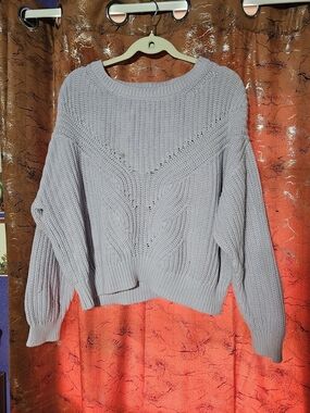 The Drop Lilac Cable-knit Sweater, XL